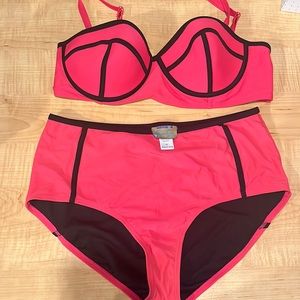 Swim sexy, size 14 bikini‎ pink with black detailing